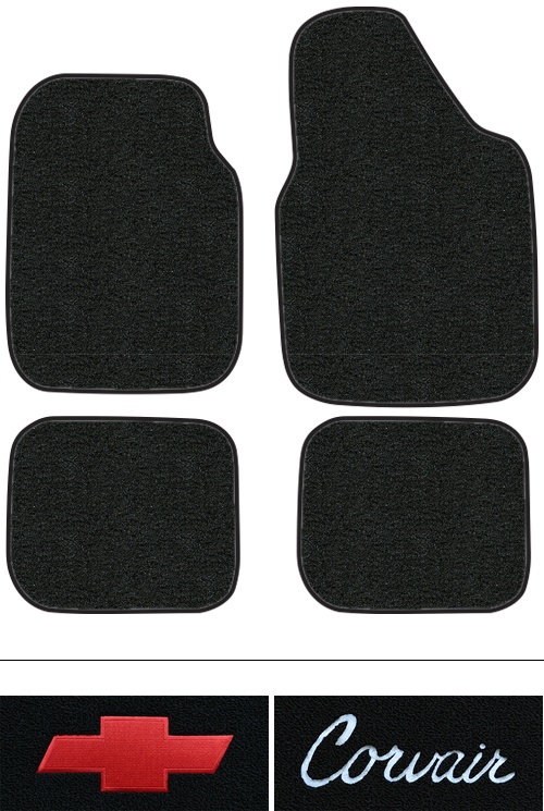 1965-1969 Chevy Corvair Floor Mats (Logos Available) - 4pc - Loop
