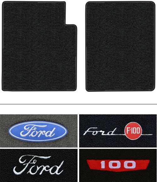 1961-1964 Ford F-100 Floor Mats (Logos Available) - 2pc - Loop