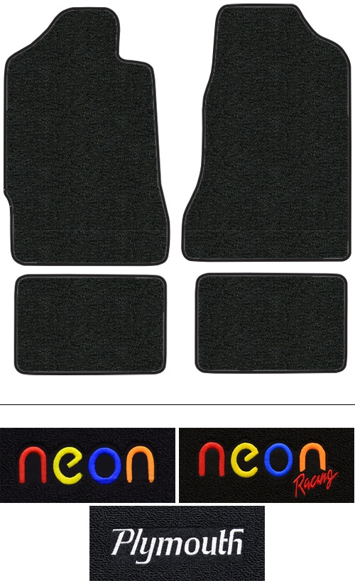 1995-1999 Plymouth Neon Floor Mats (Logos Available) - 4pc - Cutpile