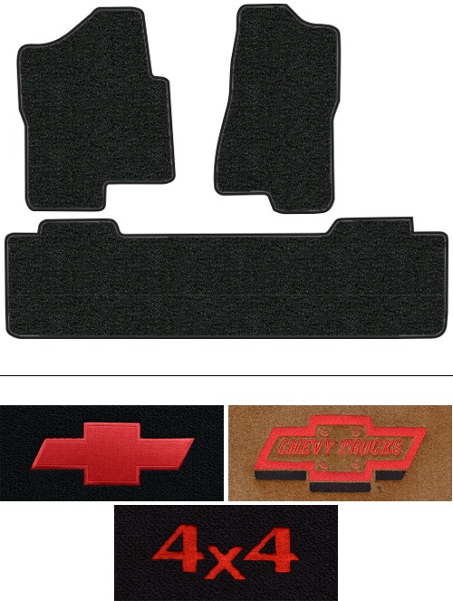 1999-2006 Chevy Silverado 1500 (GMT800) Floor Mats (Logos Available) - 3pc - Cutpile | Fits: Ext Cab, 2pc Frts & 1pc Rr