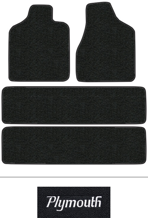 1996-2000 Plymouth Voyager Floor Mats (Logos Available) - 4pc - Cutpile | Fits: 2pc Frts & 2pc Rr Runners