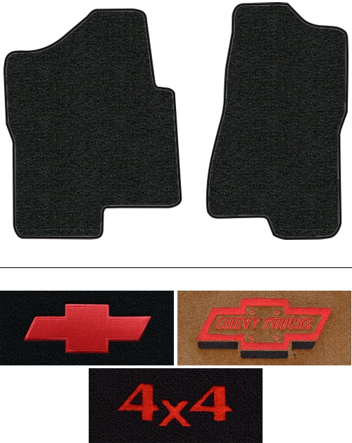 1999-2006 Chevy Silverado 1500 (GMT800) Floor Mats (Logos Available) - 2pc - Cutpile | Fits: Reg Cab