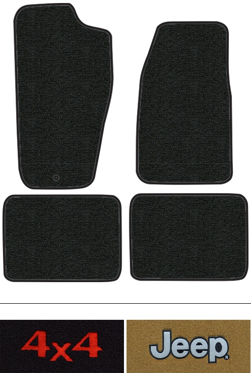1997-2001 Jeep Cherokee (XJ) Floor Mats (Logos Available) - 4pc - Cutpile