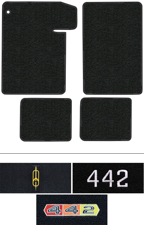 1964-1967 Oldsmobile 442 Floor Mats (Logos Available) - 4pc - Loop