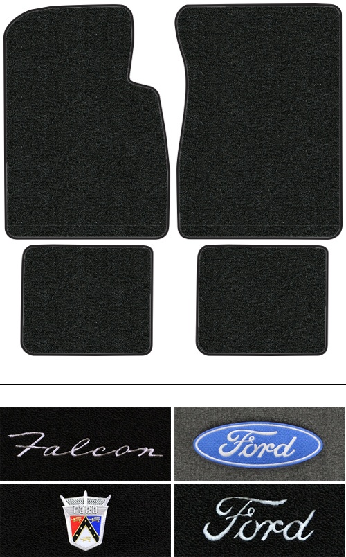 1966-1969 Ford Falcon Futura Floor Mats (Logos Available) - 4pc - Loop