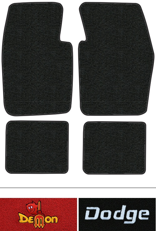 1971-1972 Dodge Dart (A-Body) Demon Floor Mats (Logos Available) - 4pc - Loop | Fits: 2DR