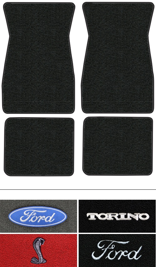 1968-1973 Ford Torino Floor Mats (Logos Available) - 4pc - Loop