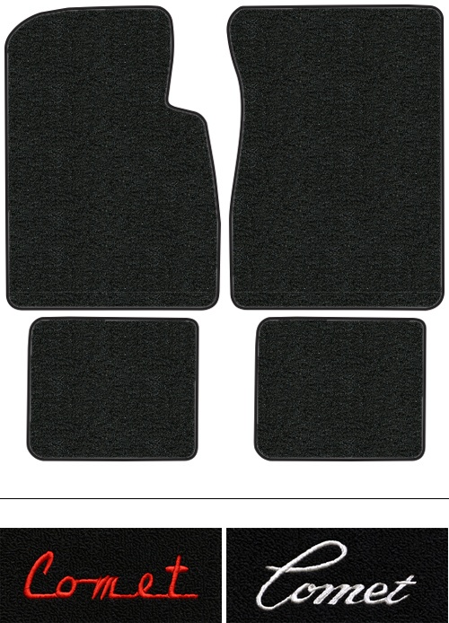 1966-1969 Mercury Comet Floor Mats (Logos Available) - 4pc - Loop