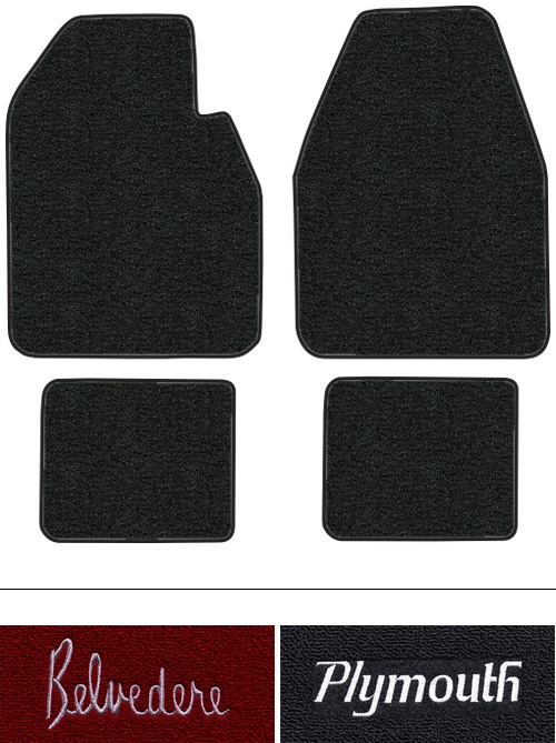 1962-1965 Plymouth Belvedere (B-Body) Floor Mats (Logos Available) - 4pc - Loop | Fits: Auto