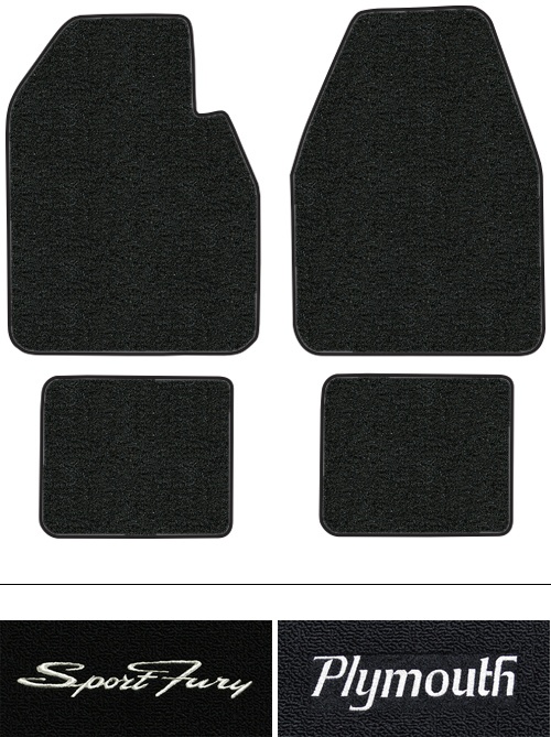 1963 Plymouth Fury Sport Floor Mats (Logos Available) - 4pc - Loop