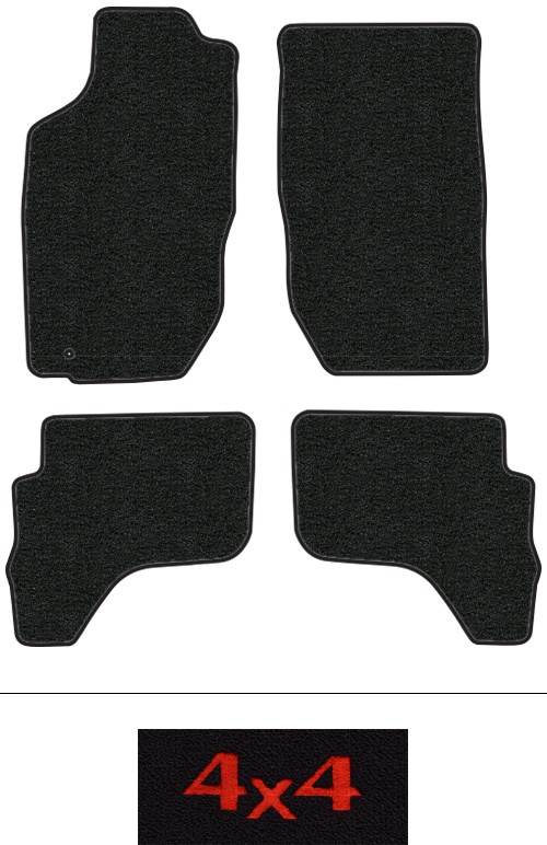 2001-2004 Toyota Tacoma Floor Mats (Logos Available) - 4pc - Cutpile | Fits: Double Cab