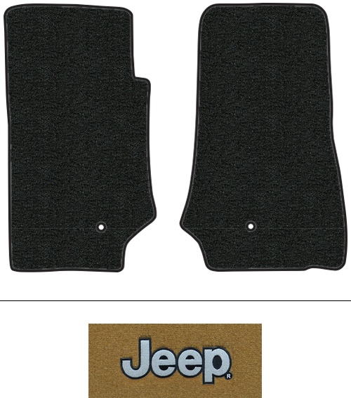 2007-2010 Jeep Wrangler (JK) Floor Mats (Logos Available) - 2pc Front - Cutpile | Fits: 2DR