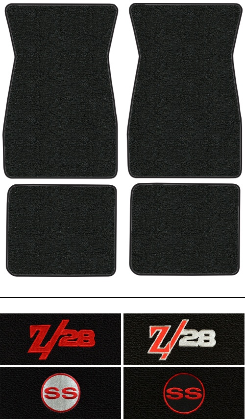 1970-1973 Chevy Camaro (2nd Gen Camaro) Floor Mats (Logos Available) - 4pc - Loop | Fits: Will not fit the floor mounted accelerator