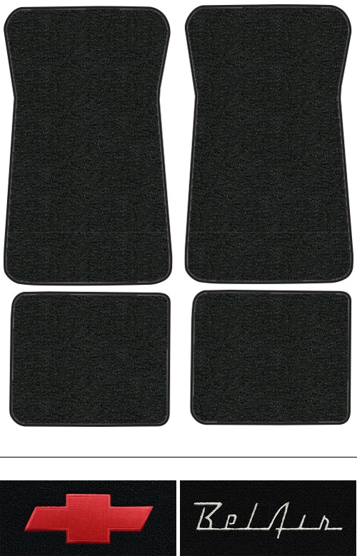 1974-1975 Chevy Bel Air Floor Mats (Logos Available) - 4pc - Cutpile