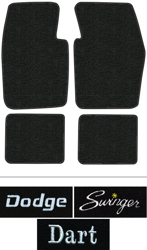 1974-1976 Dodge Dart (A-Body) Floor Mats (Logos Available) - 4pc - Cutpile
