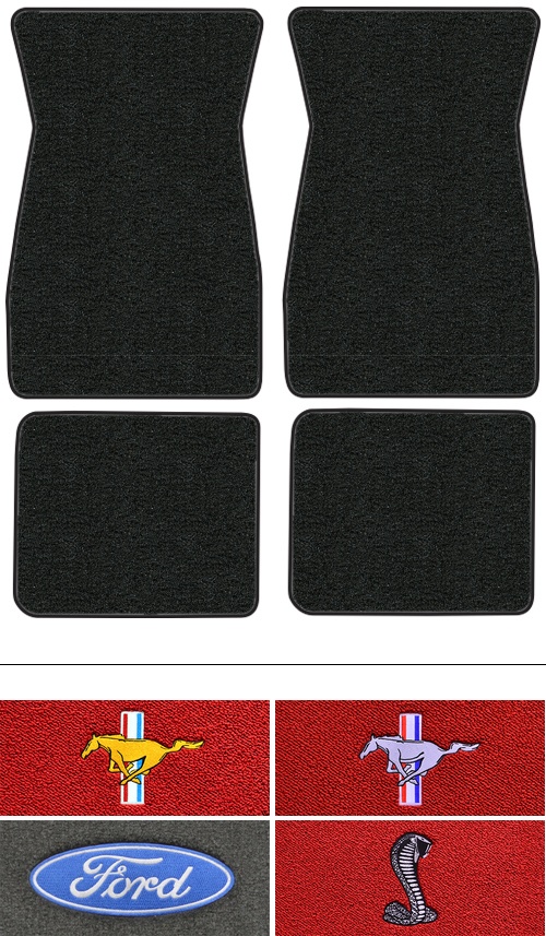 1964-1968 Ford Mustang Floor Mats (Logos Available) - 4pc - Loop