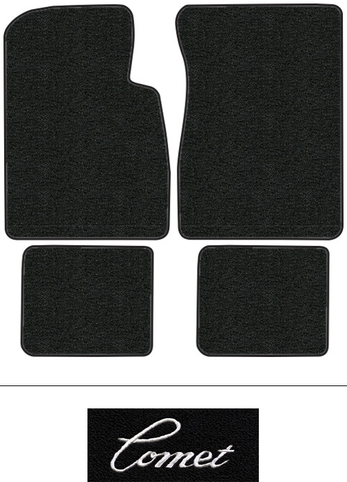 1974-1977 Mercury Comet Floor Mats (Logos Available) - 4pc - Cutpile
