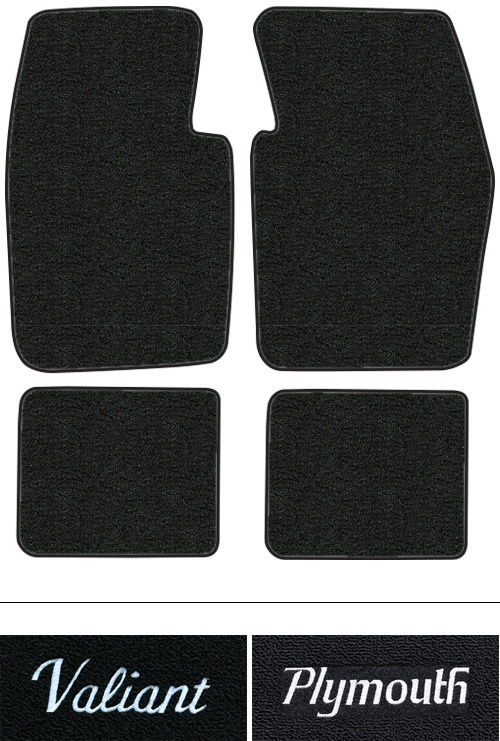 1974-1976 Plymouth Valiant (A-Body) Floor Mats (Logos Available) - 4pc - Cutpile