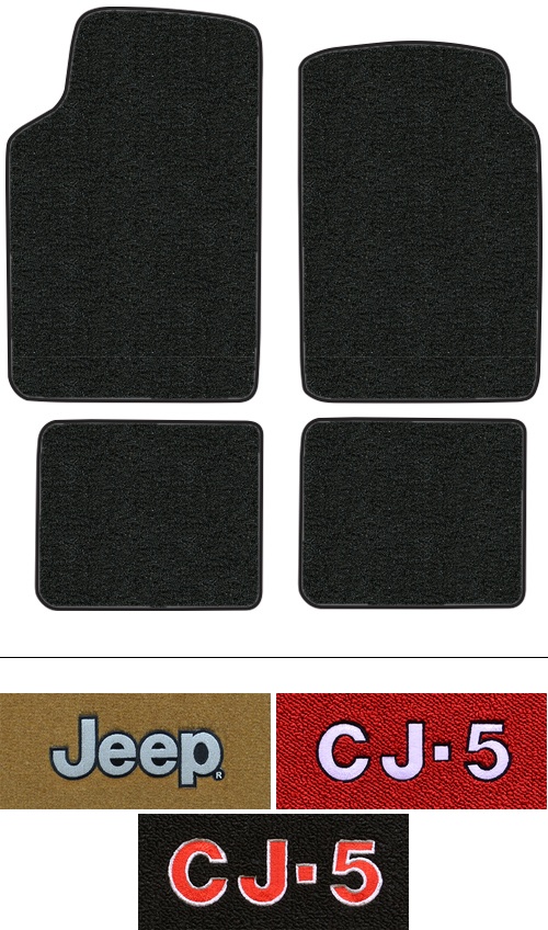 1974-1975 Jeep CJ5 (CJ) Floor Mats (Logos Available) - 4pc - Cutpile
