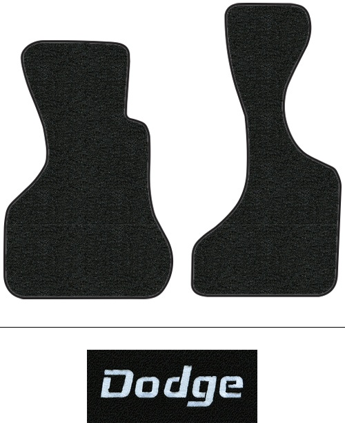 1978-1980 Dodge B300 Floor Mats (Logos Available) - 2pc Front - Cutpile | Fits: Van