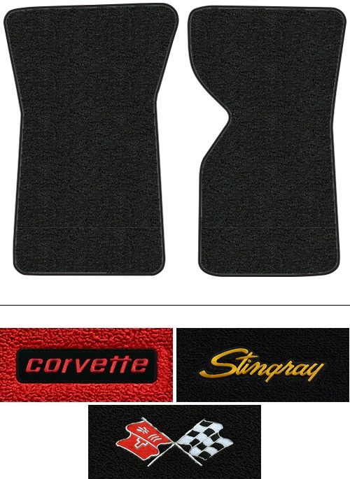 1969-1975 Corvette (C3) Floor Mats (Logos Available) 2pc - Cutpile