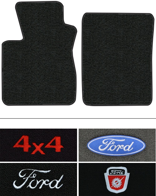 1997-1998 Ford F-250 Floor Mats (Logos Available) - 2pc - Cutpile | Fits: Reg Cab, Light Duty