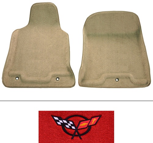 1997-2004 Corvette (C5) Floor Mats (Logos Available) 2pc Front - Cutpile | Fits: Premium Contour