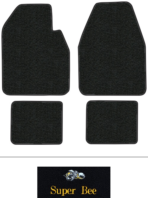 1971 Dodge Charger (B-Body) Super Bee Floor Mats (Logos Available) - 4pc - Loop | Fits: Auto