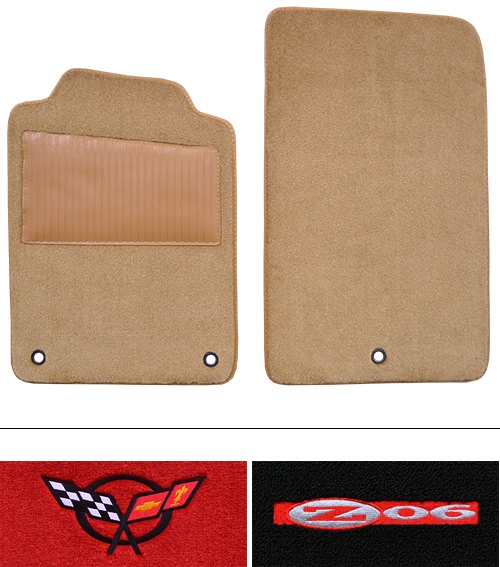 2001-2004 Corvette (C5) Z06 Floor Mats (Logos Available) 2pc - Cutpile | Fits: with Heel Pad