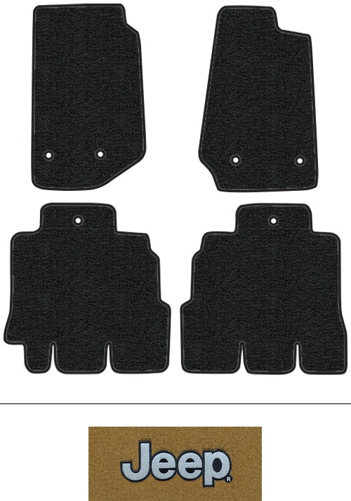2011-2013 Jeep Wrangler (JK) Floor Mats (Logos Available) - 4pc - Cutpile | Fits: 4DR, Unlimited, Fits version
