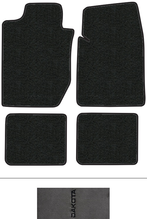 1997-2004 Dodge Dakota Floor Mats (Logos Available) - 4pc - Cutpile | Fits: Crew Cab