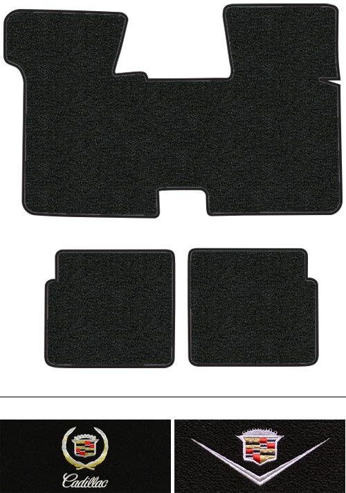 1980-1985 Cadillac Seville Floor Mats (Logos Available) - 3pc - Cutpile | Fits: with Console