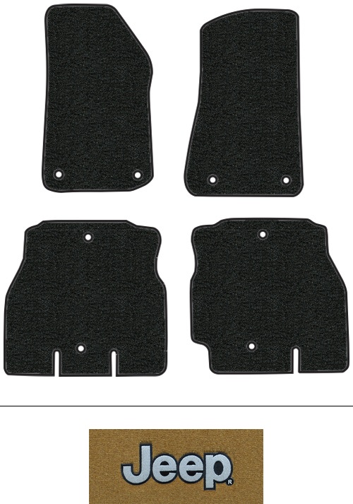2018-2019 Jeep Wrangler (JL) Floor Mats (Logos Available) - 4pc - Cutpile | Fits: 4DR, Unlimited