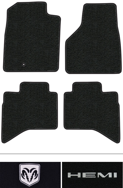 2011-2012 Dodge Ram 1500 Floor Mats (Logos Available) - 4pc - Cutpile | Fits: Quad Cab