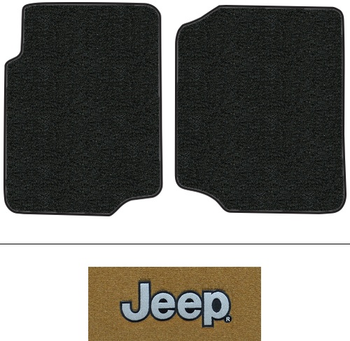 1981-1984 Jeep Scrambler (CJ) Floor Mats (Logos Available) - 2pc Front - Cutpile