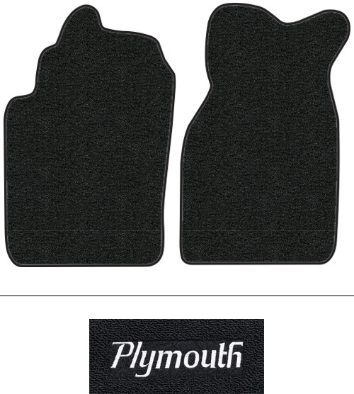 1978-1990 Plymouth Horizon Floor Mats (Logos Available) - 2pc Front - Cutpile