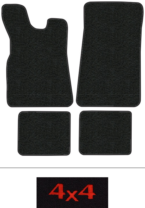 1980-1983 Nissan 720 Floor Mats (Logos Available) - 4pc - Cutpile | Fits: Ext Cab