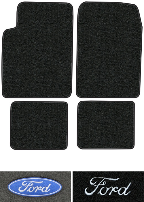 1987-1990 Ford Escort Floor Mats (Logos Available) - 4pc - Cutpile