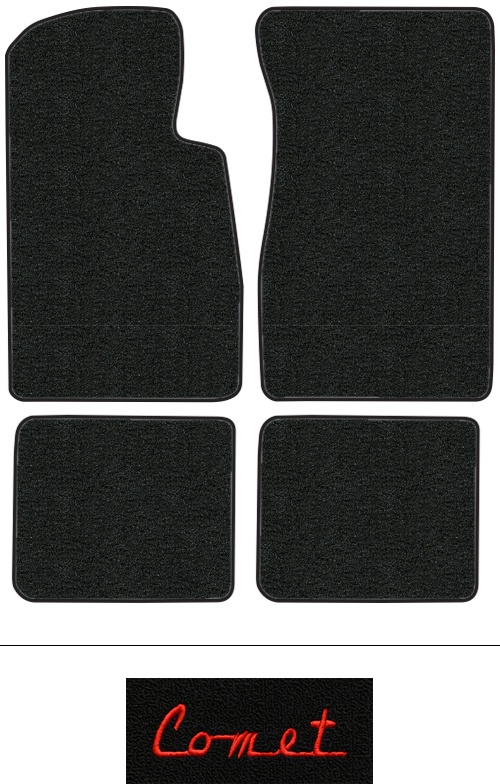1963-1965 Mercury Comet Floor Mats (Logos Available) - 4pc - Loop | Fits: 2DR, Convertible