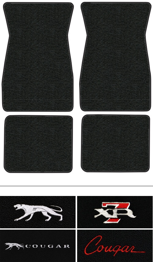 1967-1968 Mercury Cougar Floor Mats (Logos Available) - 4pc - Loop