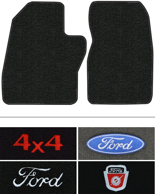 1988-1996 Ford F-150 (Bricknose) Floor Mats (Logos Available) - 2pc - Cutpile | Fits: Reg Cab