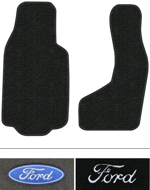 1975-1978 Ford E-100 Econoline Floor Mats (Logos Available) - 2pc Front - Cutpile