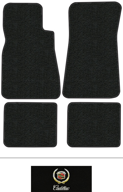 1985-1986 Cadillac Fleetwood Floor Mats (Logos Available) - 4pc - Cutpile | Fits: Rear Wheel Drive