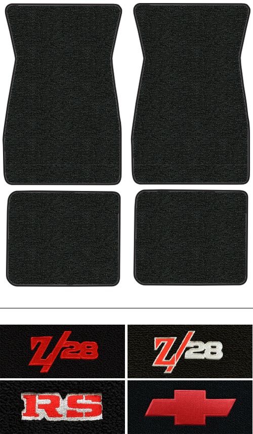 1974-1981 Chevy Camaro (2nd Gen Camaro) Floor Mats (Logos Available) - 4pc - Cutpile