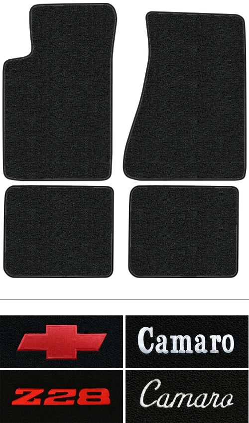 1985-1992 Chevy Camaro (3rd Gen Camaro) Floor Mats (Logos Available) - 4pc - Cutpile | Fits: Molded