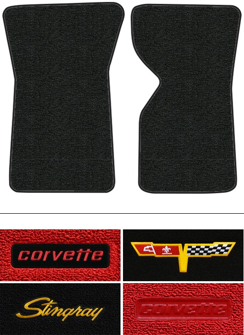 1981-1982 Corvette (C3) Floor Mats (Logos Available) 2pc - Cutpile