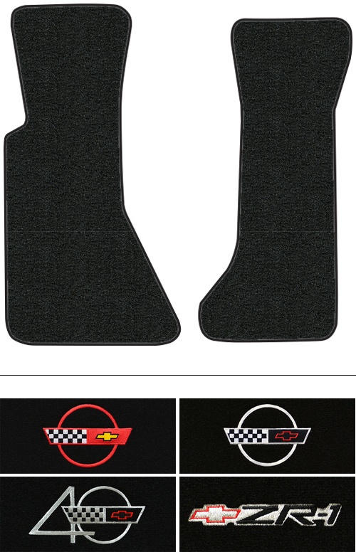 1988-1993 Corvette (C4) Floor Mats (Logos Available) 2pc - Cutpile