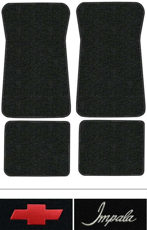 1977-1985 Chevy Impala Floor Mats (Logos Available) - 4pc - Cutpile