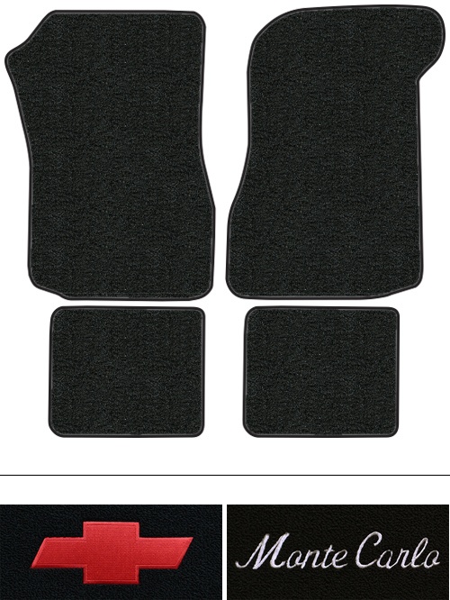 1974-1977 Chevy Monte Carlo Floor Mats (Logos Available) - 4pc - Cutpile