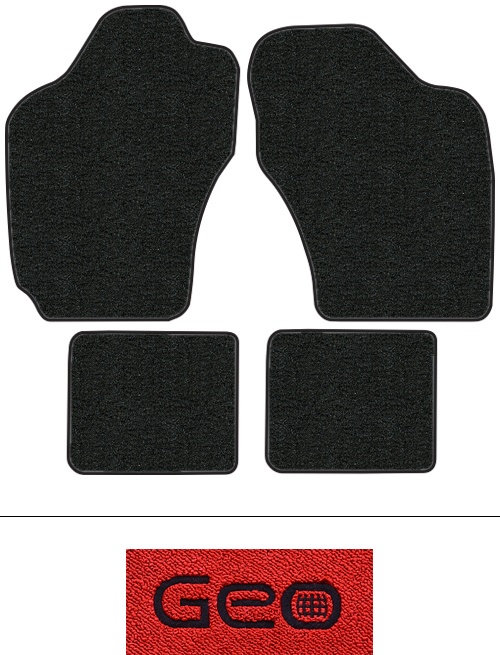 1989-1992 Geo Prizm Floor Mats (Logos Available) - 4pc - Cutpile